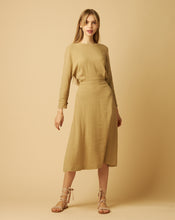 Load image into Gallery viewer, Beige Eco-Friendly Style Dress with an Open Back and Braided Belt
