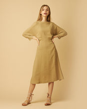 Load image into Gallery viewer, Beige Eco-Friendly Style Dress with an Open Back and Braided Belt