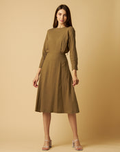Load image into Gallery viewer, Khaki Eco-Friendly Style Dress with an Open Back and Braided Belt