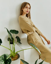 Load image into Gallery viewer, Beige Eco-Friendly Style Dress with an Open Back and Braided Belt