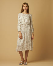 Load image into Gallery viewer, Spring Flowered Dress with an Elastic Waistband and Cuffs