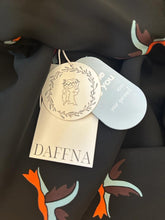 Load image into Gallery viewer, Birds Print On Black Crepe Evening Dress With Flattering Skirt And Sleeves