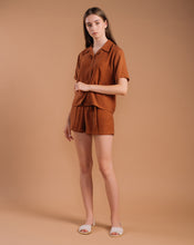 Load image into Gallery viewer, Tencel Hazelnut Color Shirt & Shorts Set