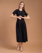 Load image into Gallery viewer, Dark Blue Polka Dot Dress