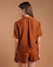 Load image into Gallery viewer, Tencel Hazelnut Color Shirt & Shorts Set