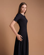 Load image into Gallery viewer, Dark Blue Polka Dot Dress