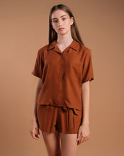 Load image into Gallery viewer, Tencel Hazelnut Color Shirt & Shorts Set
