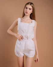Load image into Gallery viewer, Linen Lounge Suit with Lace, Sleepwear