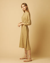 Load image into Gallery viewer, Beige Eco-Friendly Style Dress with an Open Back and Braided Belt
