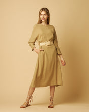 Load image into Gallery viewer, Beige Eco-Friendly Style Dress with an Open Back and Braided Belt
