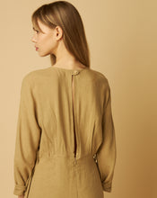 Load image into Gallery viewer, Beige Eco-Friendly Style Dress with an Open Back and Braided Belt
