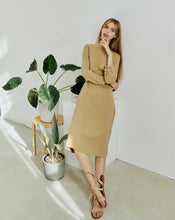 Load image into Gallery viewer, Beige Eco-Friendly Style Dress with an Open Back and Braided Belt

